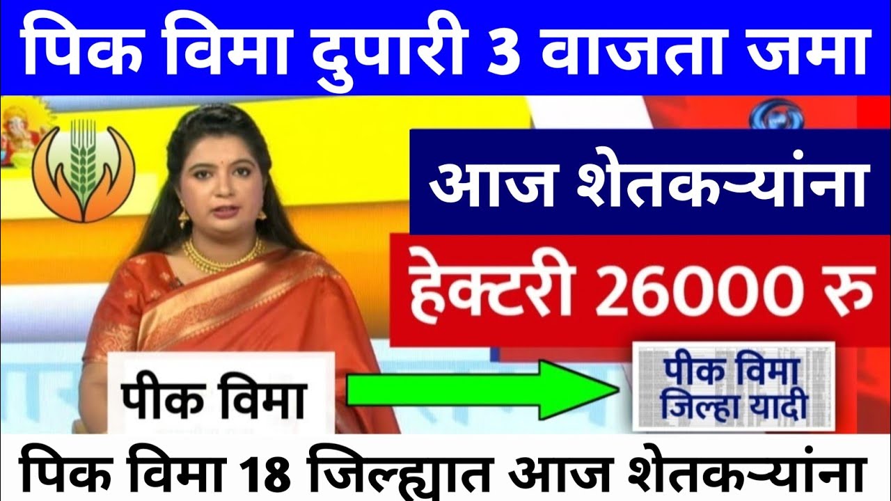 पिक विमा सरसकट जमा आज | pik vima 2025 new update | Pik vima yojana |#pikvima 2026