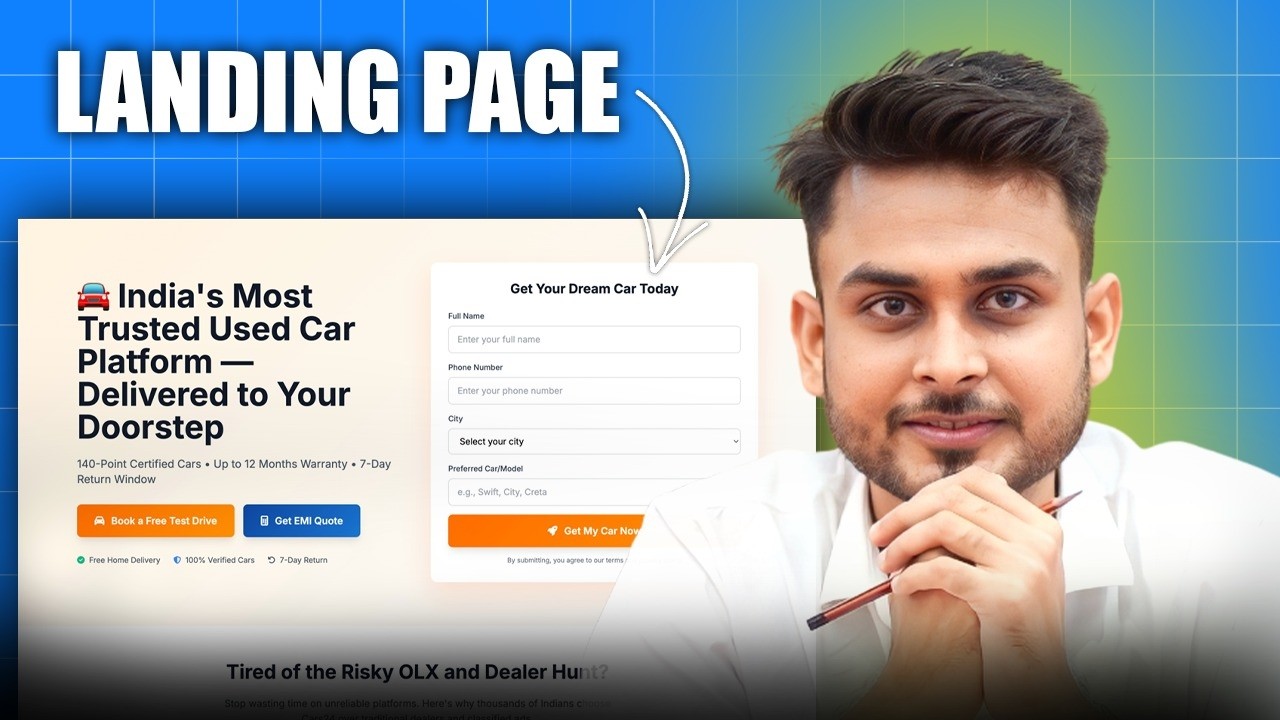 Here's How I Build Modern Landing Pages With AI - NO CODE (in 10 Mins) |Part 1| Aditya Singh