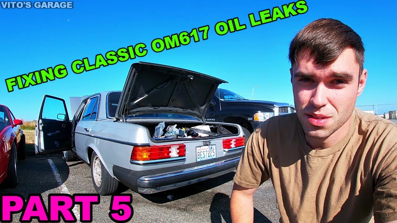 PART 5 Dad's Gift 1985 Mercedes 300D: OM617 Oil Pan Refurbished & Gasket Replacement + Oil Change
