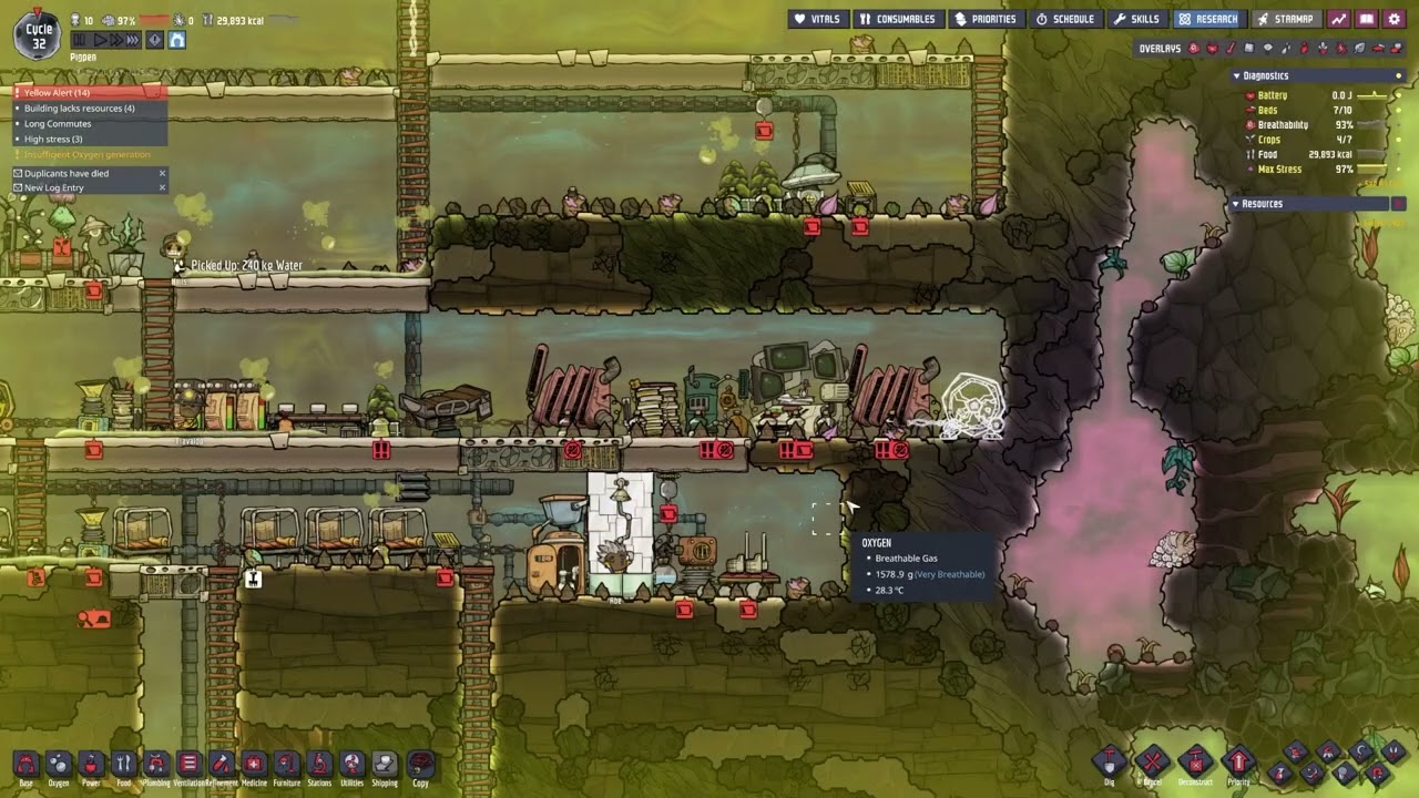 Power Failures and Colony Collapse in Oxygen Not Included | Chaotic Desperate Survival Spiral Ep.5