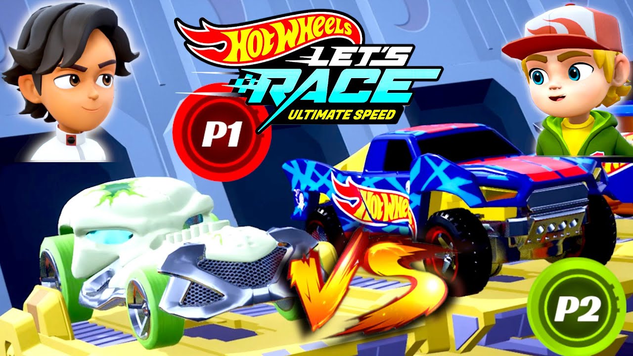 Hot Wheels Let´s Race Ultimate Speed – Axle with Skull Crusher VS Mac with Baja Jump Truck