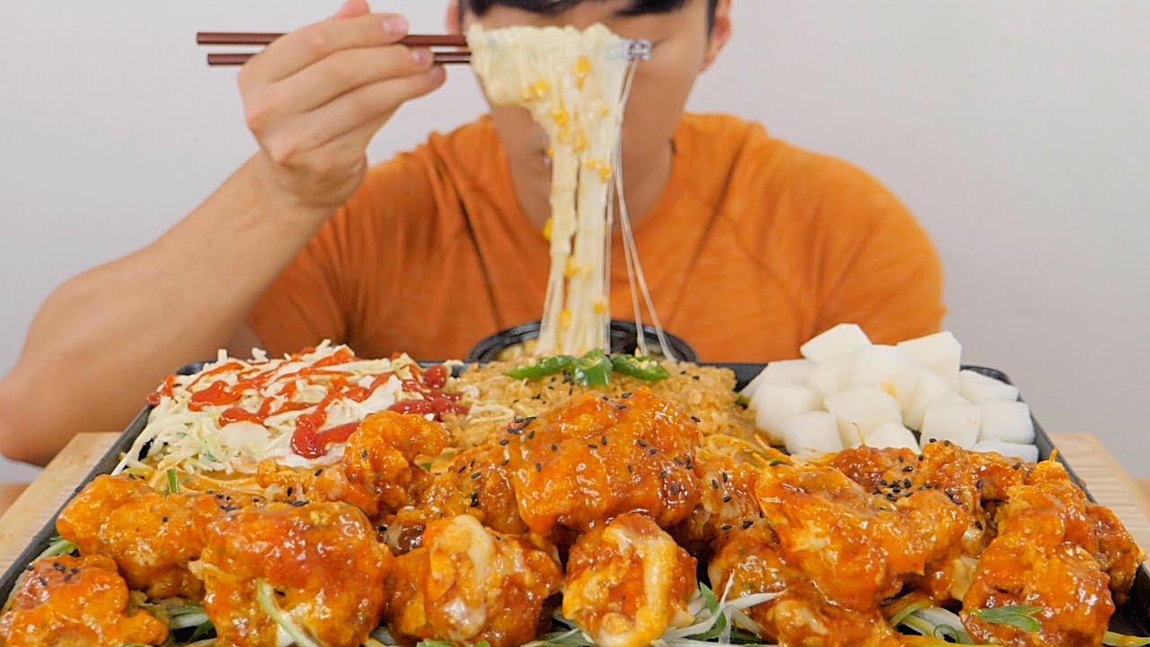 처갓집 슈프림골드 양념치킨 순살 + 파추가 리얼사운드 먹방 mukbang