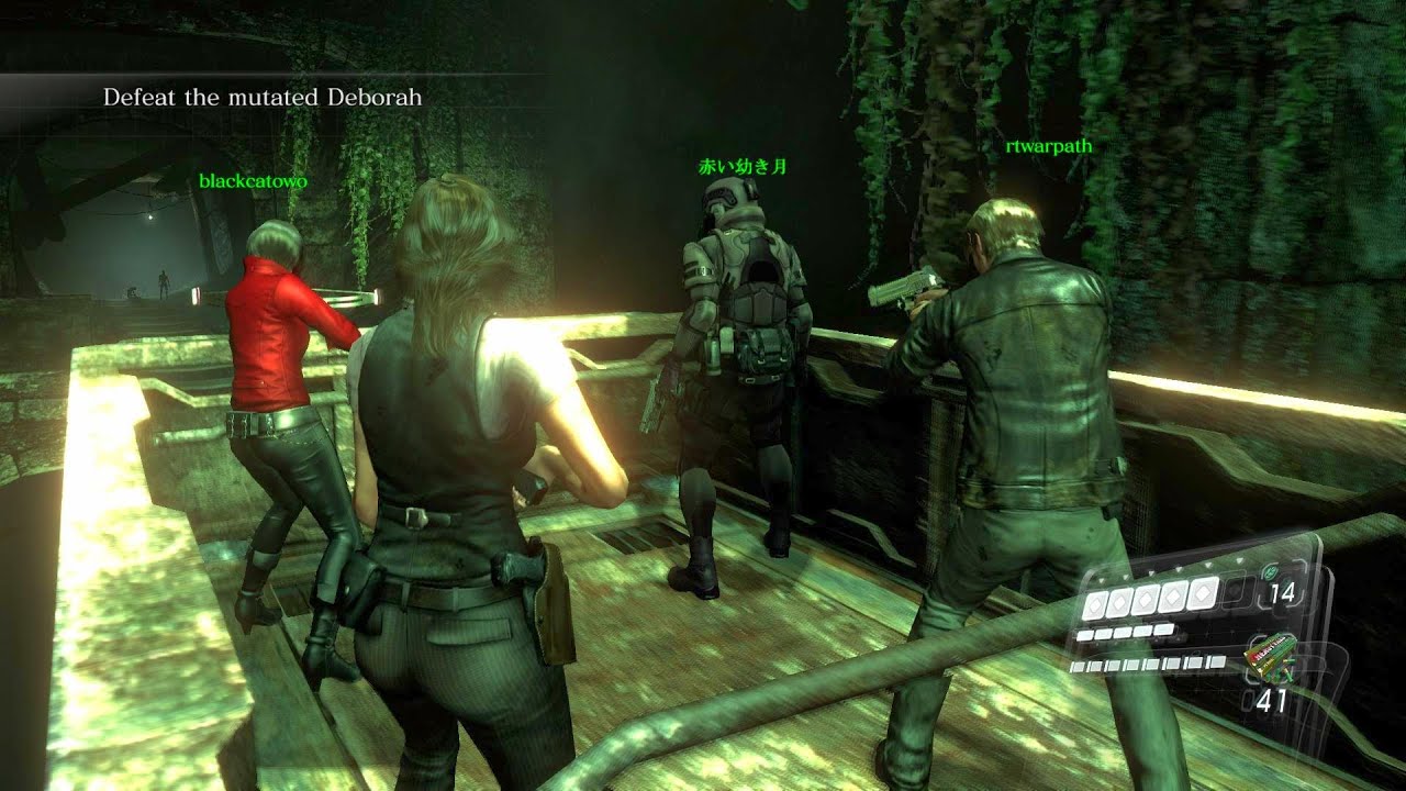 Resident Evil 6 - Helena 2-7 - Altar Corridor - *4-players* co-op with Tim, Nana and Nam