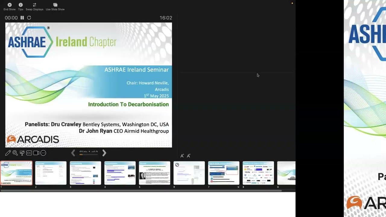 ASHRAE Ireland Technical Seminar - Introduction to Building Decarbonisation is now available
