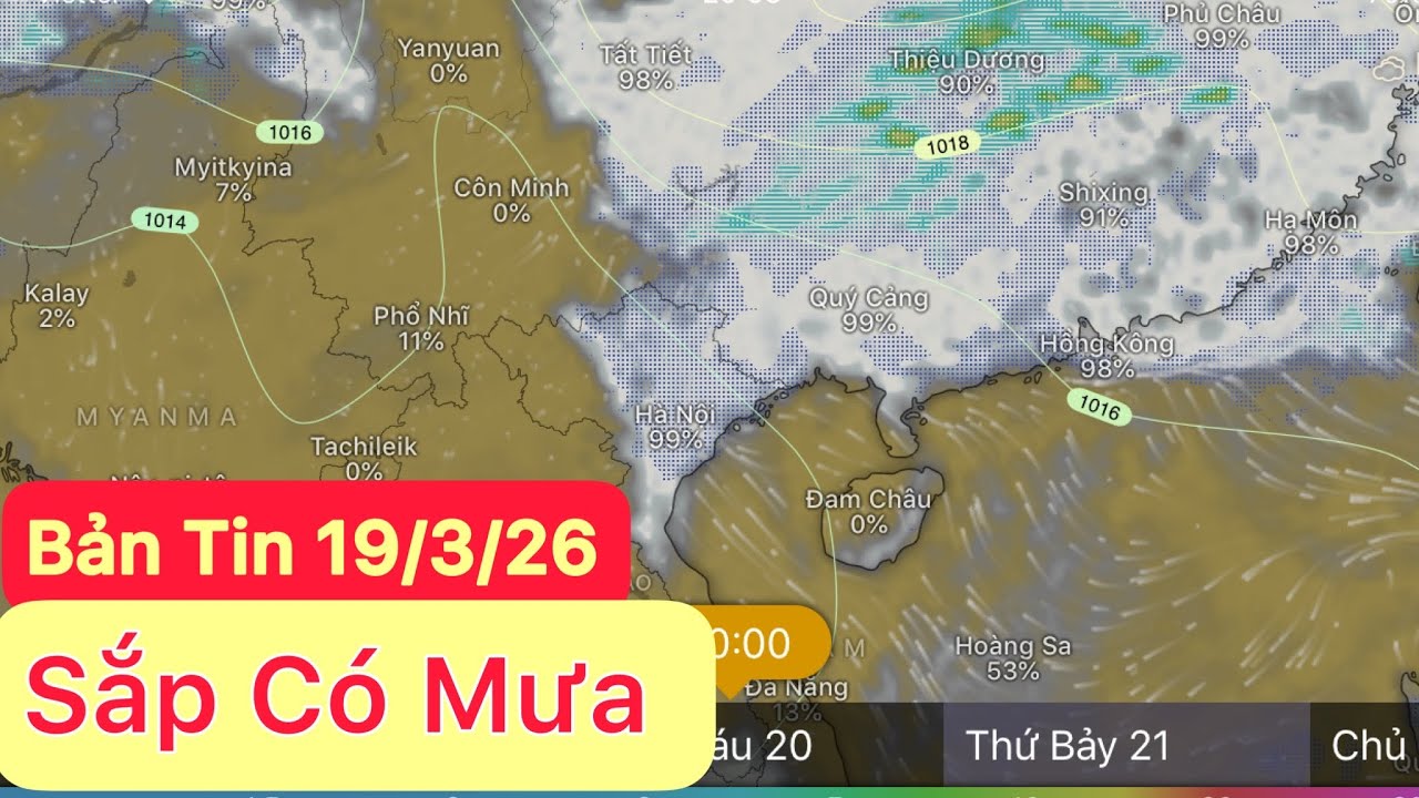 Bắt đầu đợt mưa phùn | Tin nắng nóng | Dự báo thời tiết hôm và ngày mai 19/3