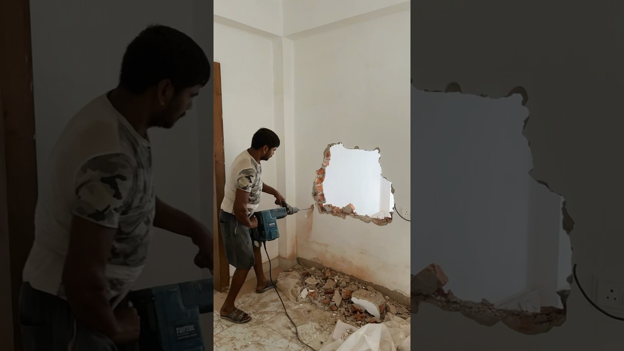 Wall Demolition 🚧🏗️ #construction #demolition #shorts #civilengineering #civilwork #learning