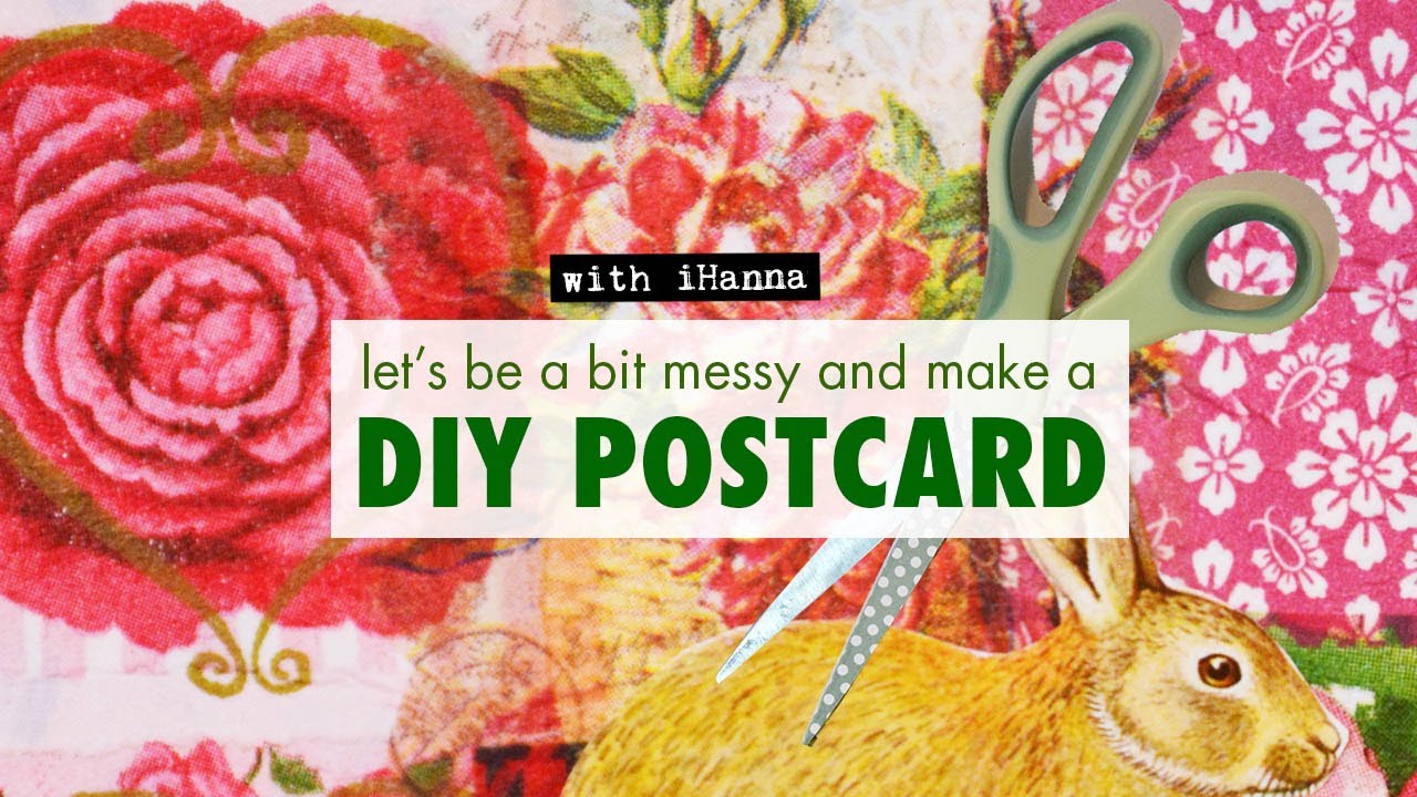 DIY Decoupage Postcard - using NAPKINS + papers #collage #diycrafts