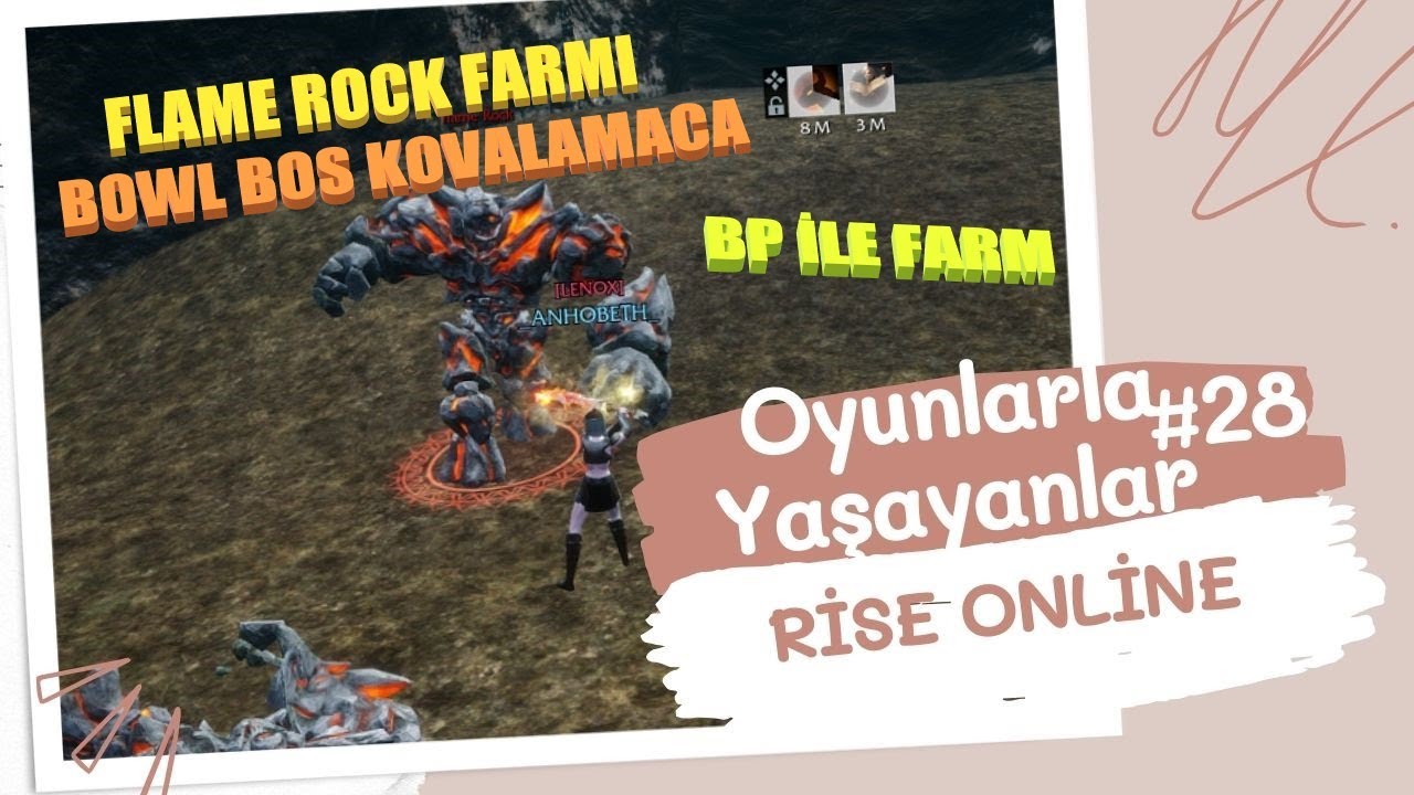 Rise Online Güncel Flame Rock Farmı Ve Dropları / Bowl Boss Kovalamaca / Lucky Kazandık 