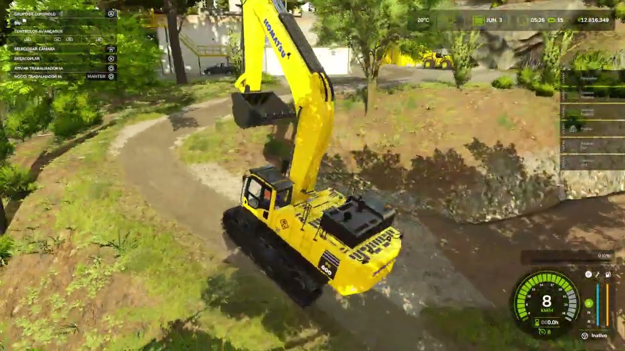 Farming Simulator 25! Movi a escavadora durante a noite para a mina! Camião não aguentou o peso.