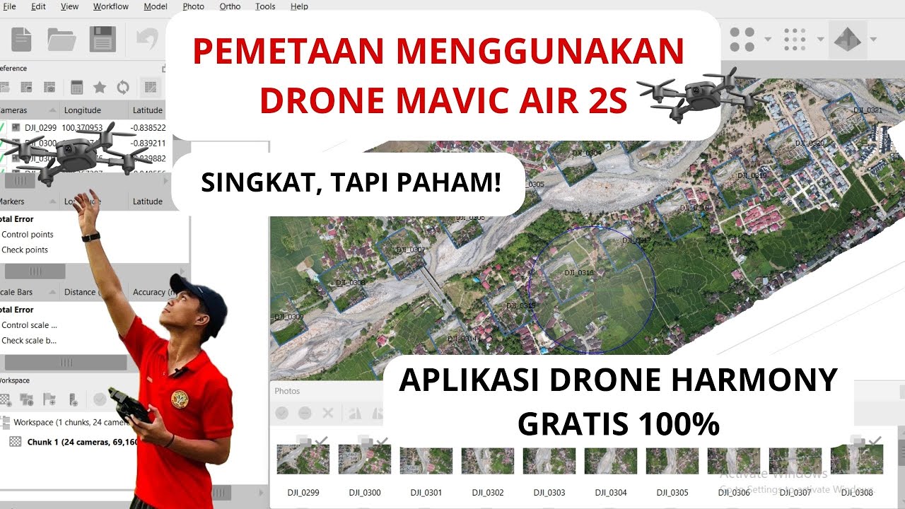 Pemetaan Menggunakan Drone dengan aplikasi Drone Harmony 100% Gratis