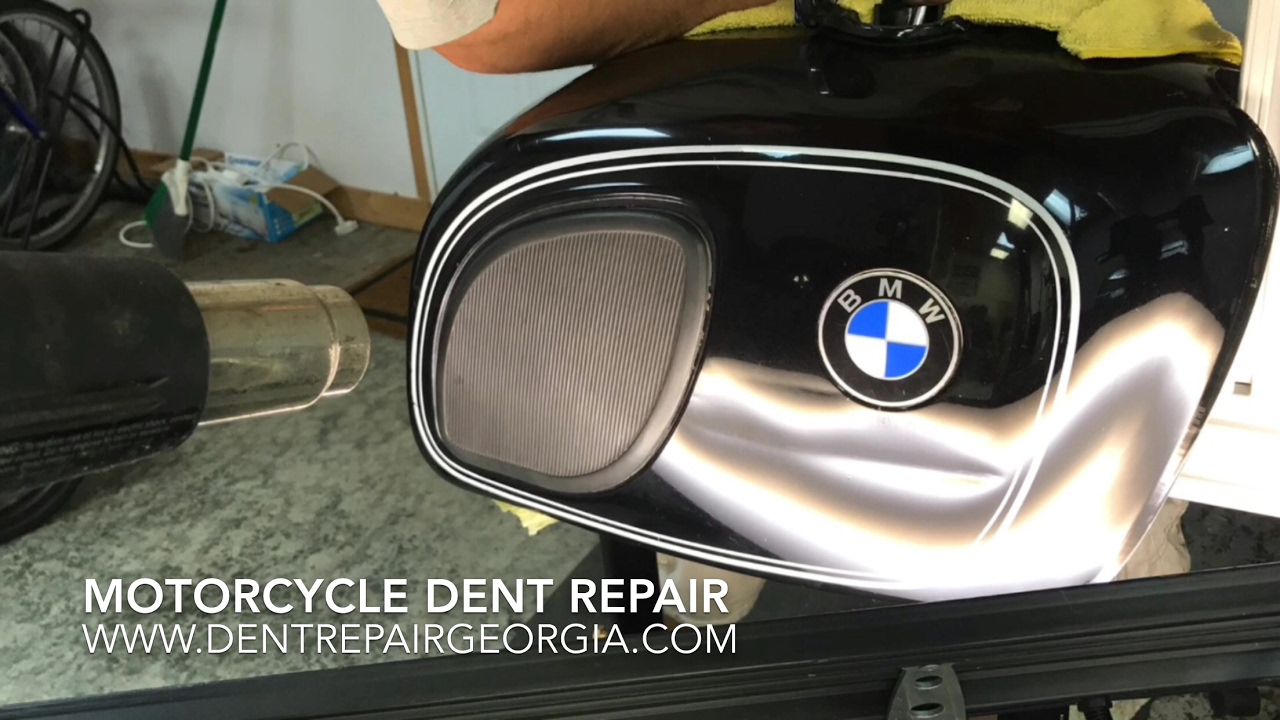 Motorcycle Dent Repair on a Vintage 1974 BMW R90/6 Gas Tank