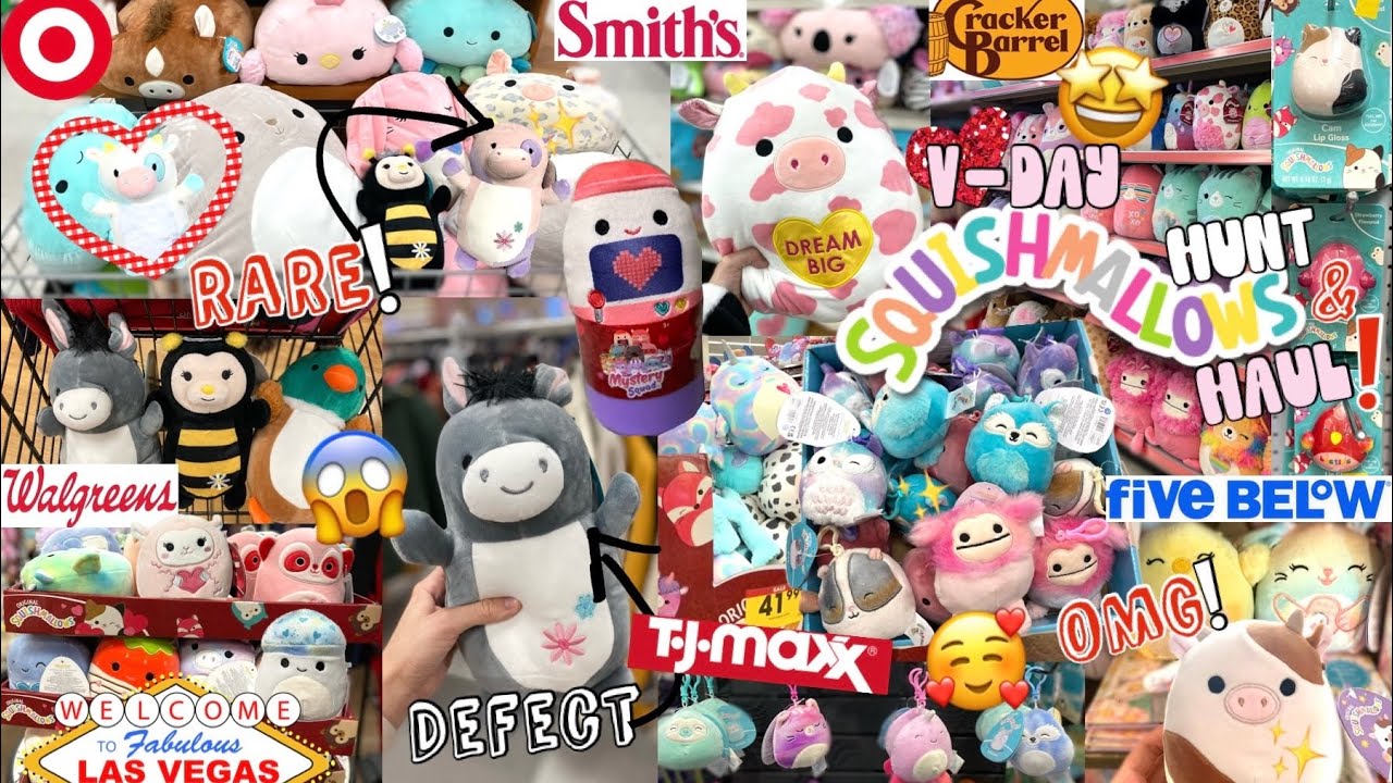 Valentines💗Squish Hunt in Vegas! SO MANY😱DEFECTS! •Hugmees, Blind❓Bags,✨DISOs, & NEW Squads +HAUL!