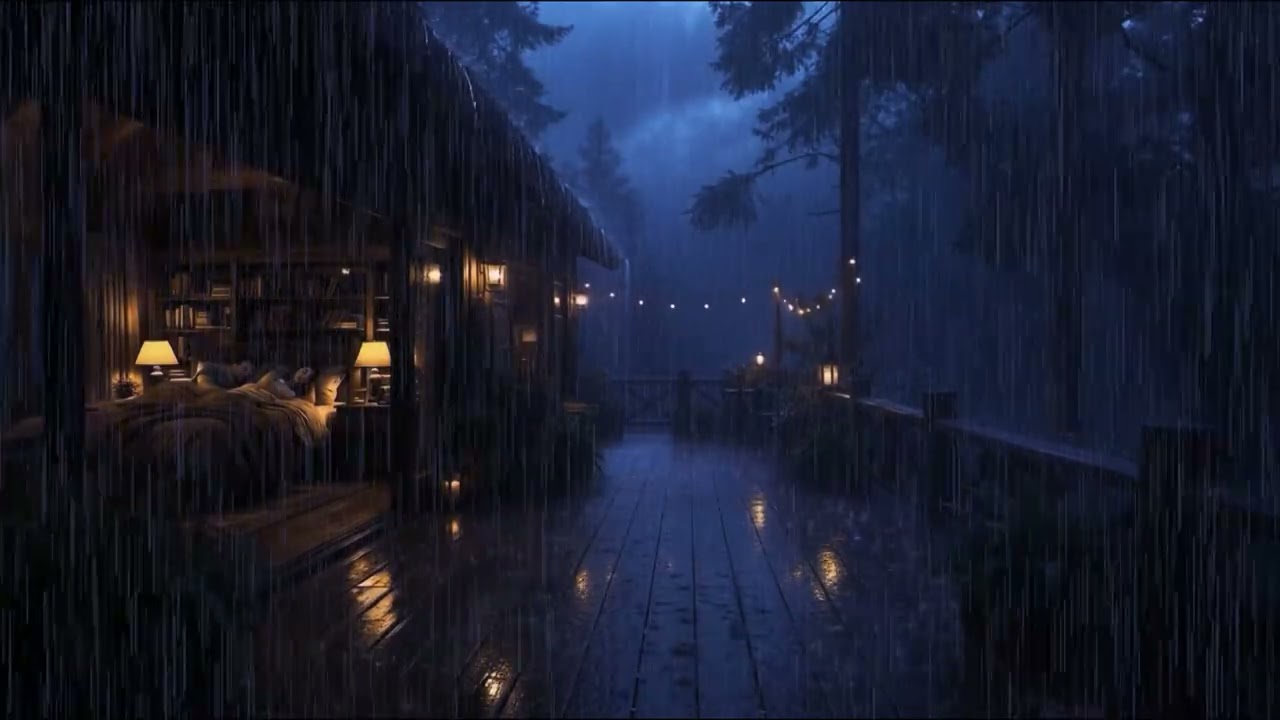 Лесной Дождь Ночью для Глубокого Сна | Уютная Атмосфера Спальни 🌙