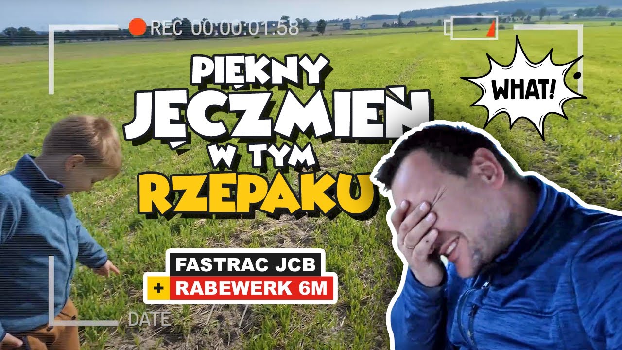 PIĘKNY JĘCZMIEŃ W TYM RZEPAKU ! (FASTRAC JCB + RABEWERK 6M)