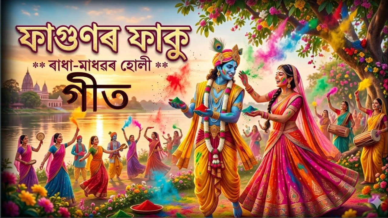 ফাগুনৰ বতাহত ফাকুৰে বৰণ | ৰাধা-কৃষ্ণৰ অপৰূপ হোলী গীত | New Assamese Holi Special Song 2026