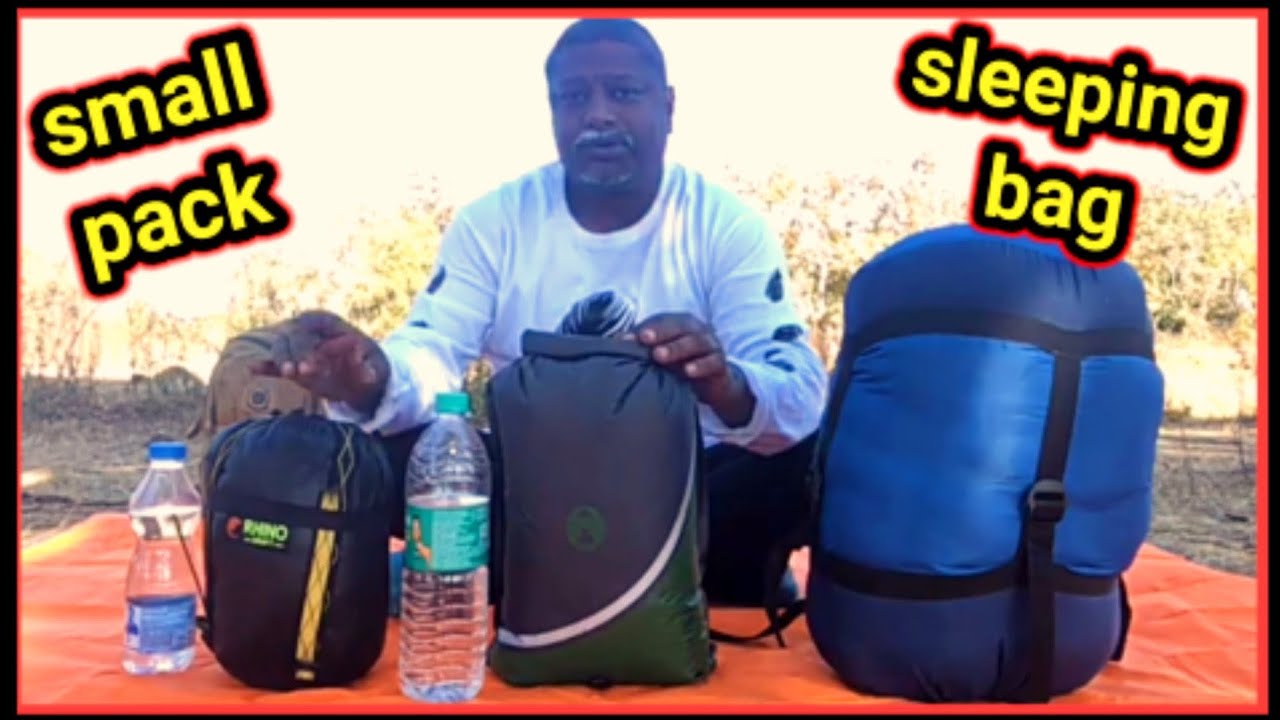 sleeping bag  (small pack) | coleman biker sleeping bag | rhinocraft rockstar sleeping bag