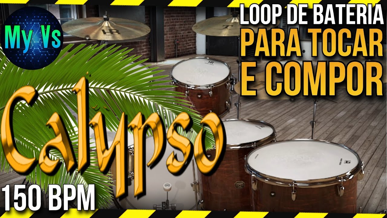 🥁 LOOP de Bateria CALYPSO para tocar e compor  | 150 bpm [Atualizado]