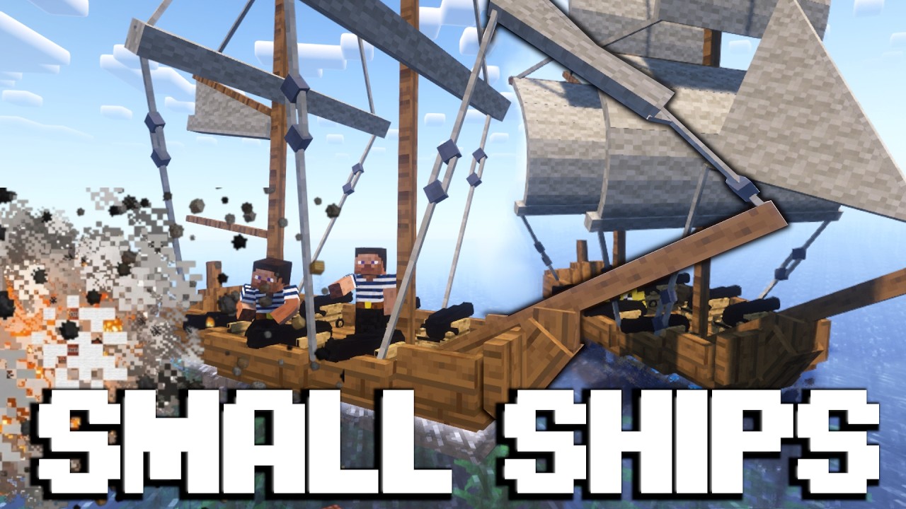 SMALL SHIPS//REAL BATTLE SHIPS IN MINECRAFT//MINECRAFT 1.20.1 FORGE MOD REVIEW//FULL GUIDE