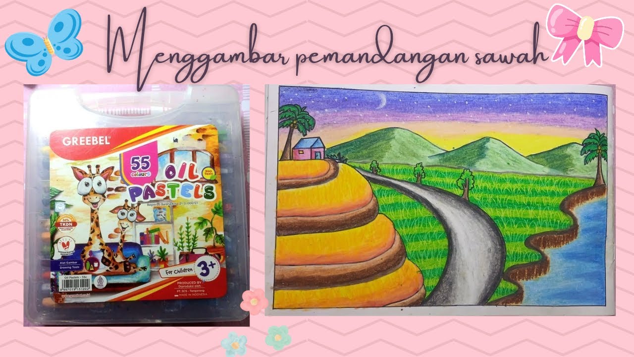 MUDAH MENGGAMBAR TEMA PERSAWAHAN