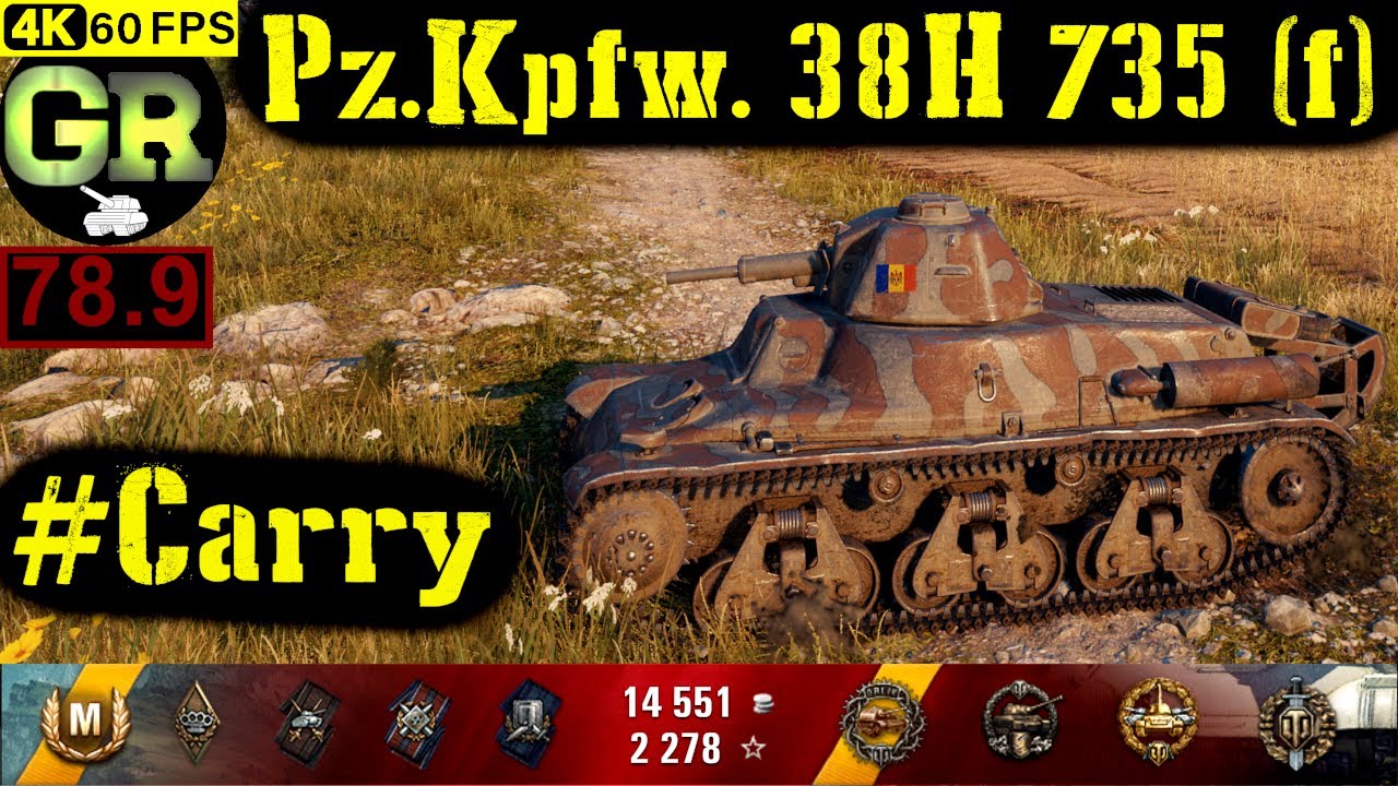 World of Tanks Pz.Kpfw. 38H 735 (f) WoT Replay - 10 Kills 1.4K DMG(Patch 1.4.0)