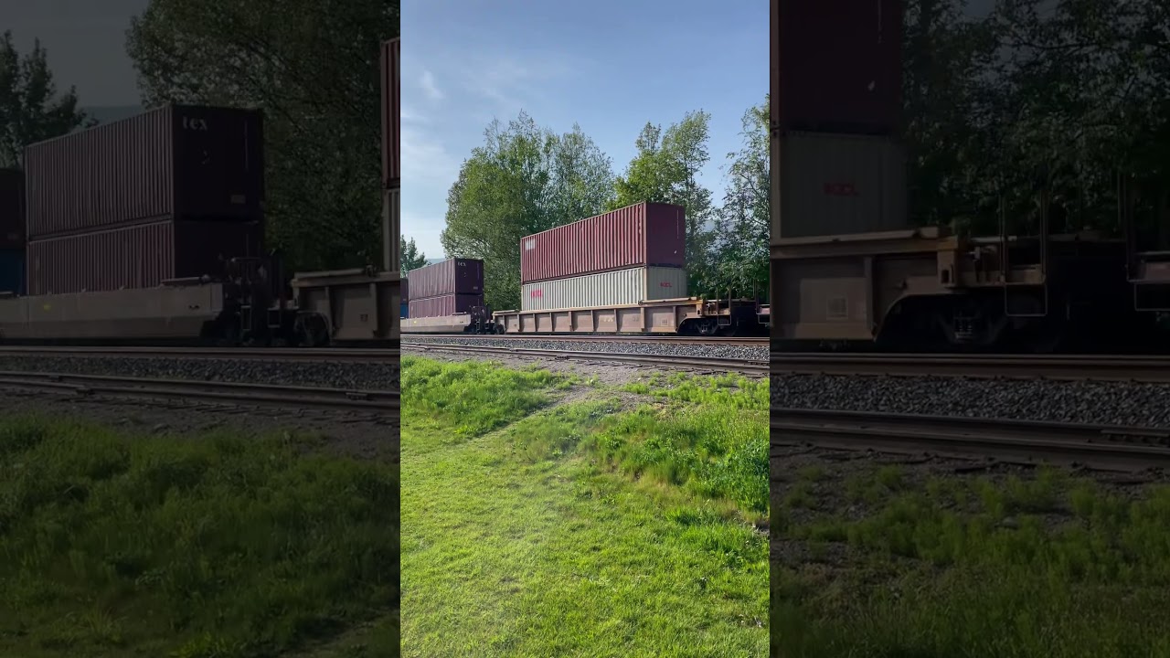 Two CN ET44AC with a container train Agassiz BC April 25, 2025 part 3