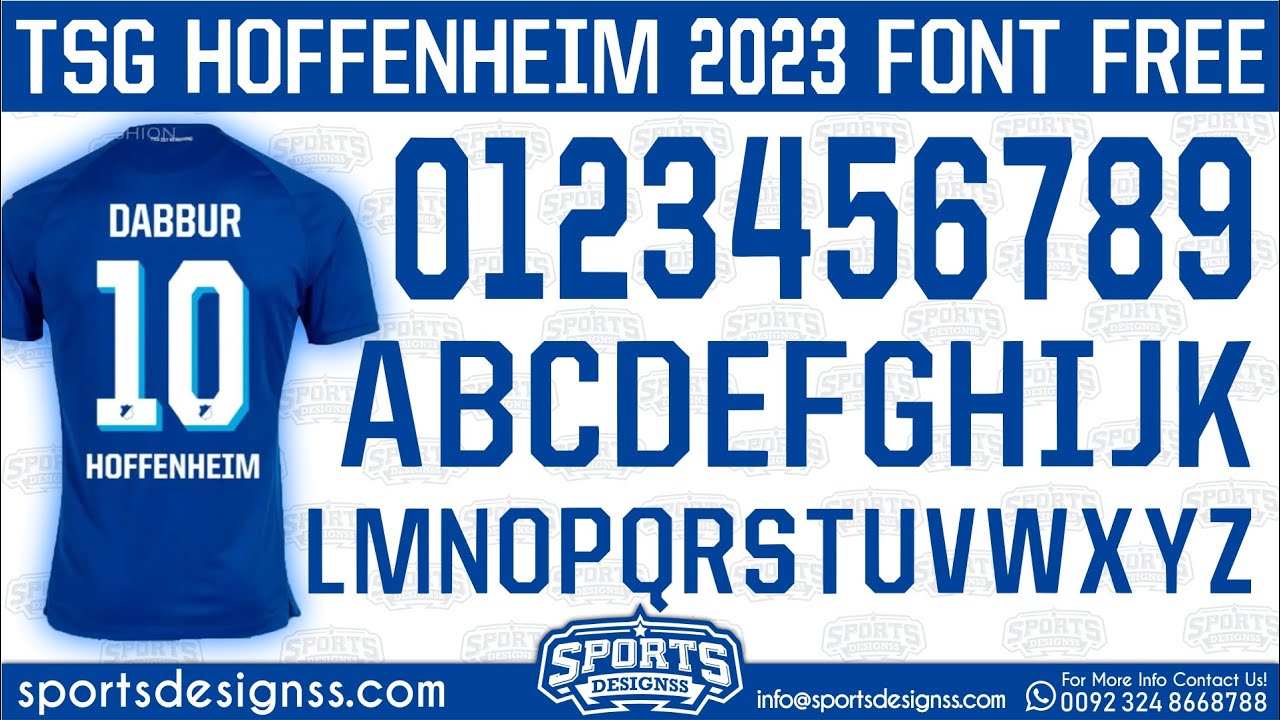 TSG HOFFENHEIM 2023 Football Font Free Download  Sports Designss_Free Download HOFFENHEIM 2023 Font