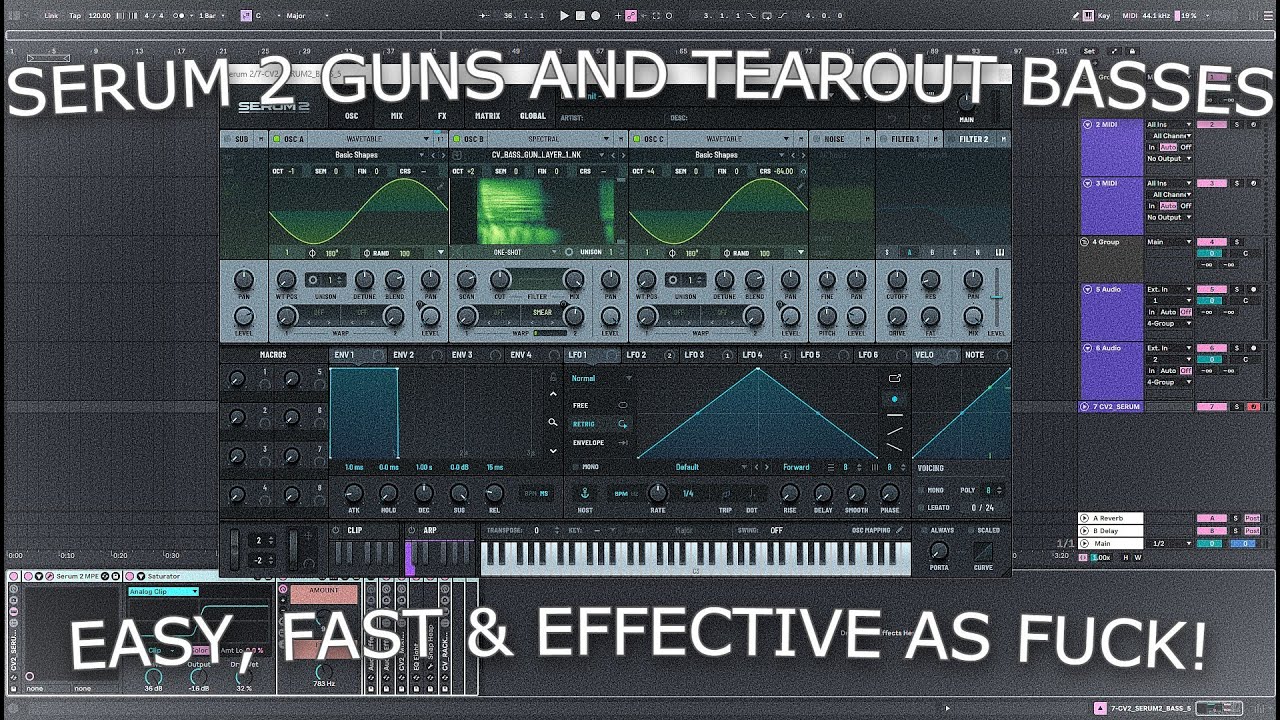 MAKE INSTANT GUNS AND TEAROUT BASSES IN SERUM 2  (ABLETON LIVE 12)