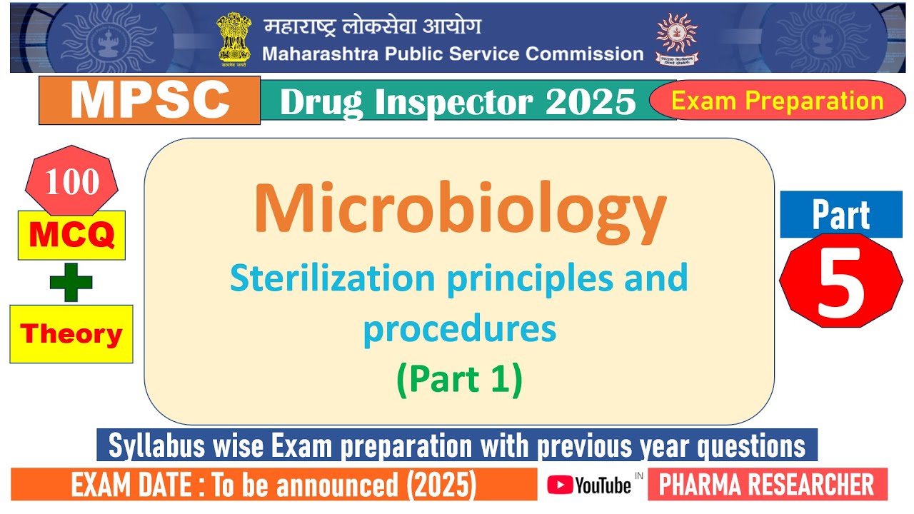 Sterilization MCQs Part 2 II MPSC Drug Inspector 2025 Exam Preparation II #mpsc #druginspector