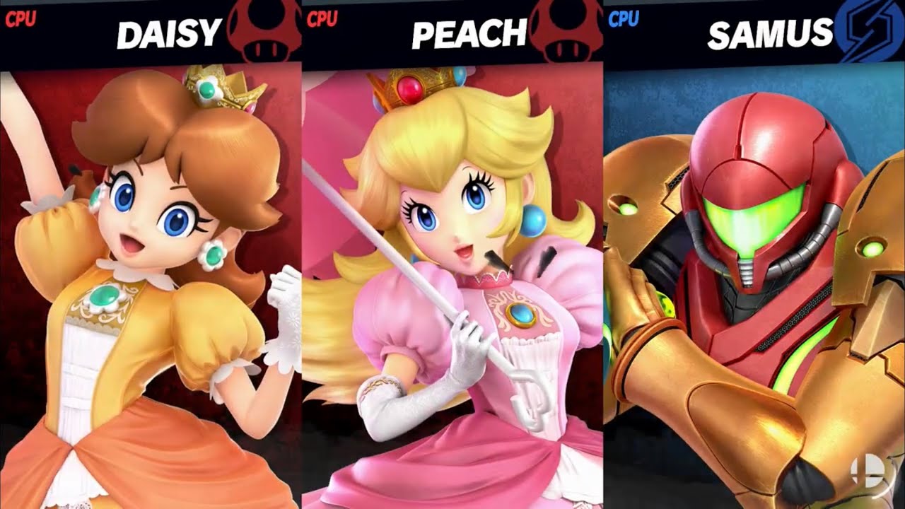 Super Smash Bros. Ultimate - Daisy and Peach vs Samus