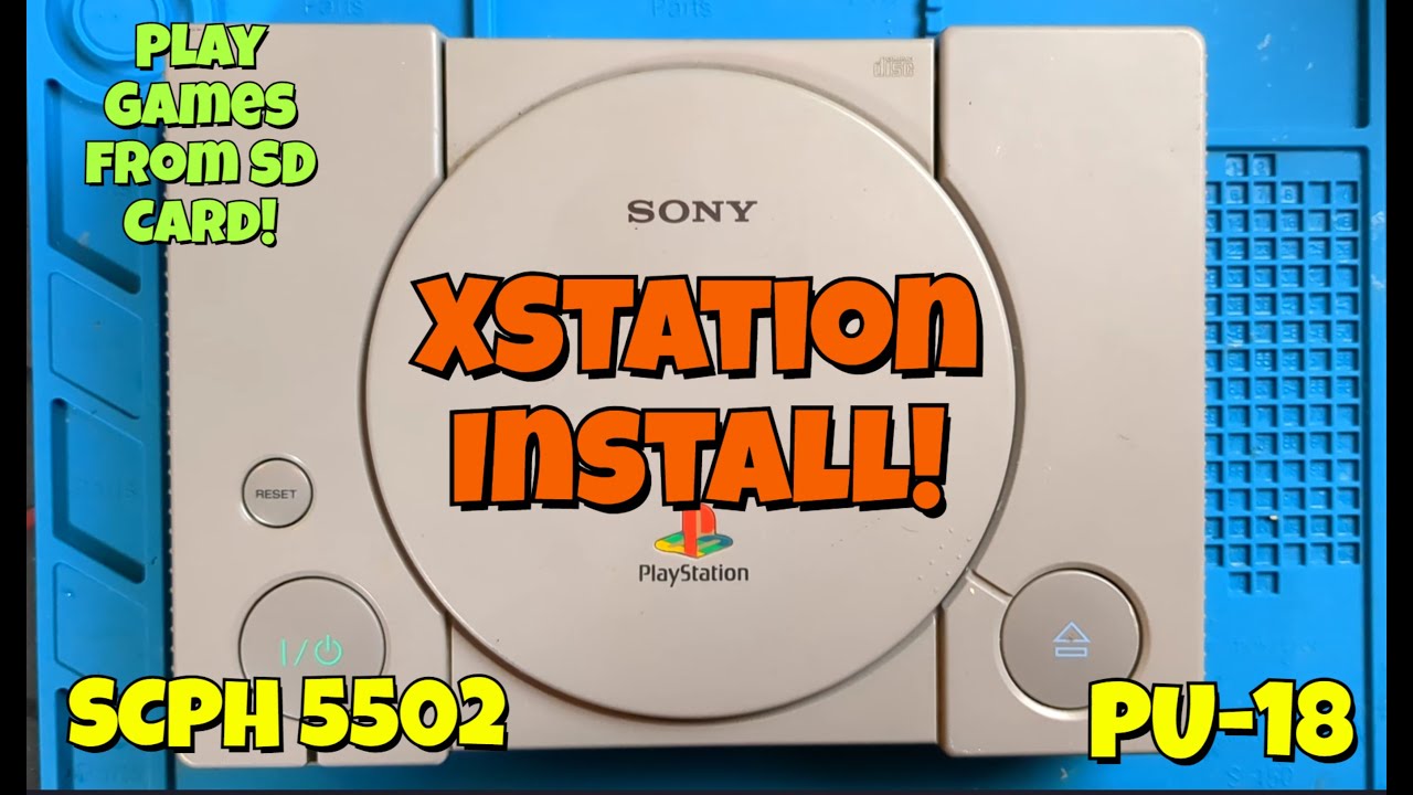 Playstation 1 Xstation ODE install tutorial - play games from SD card! SCPH-5502 (PU-18)