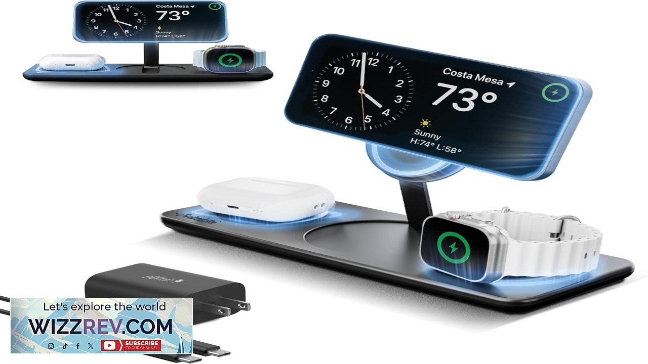 Nimble Podium 3 in 1 Wireless Charging Station for Apple Qi2 Certified 15W Magsafe Charger