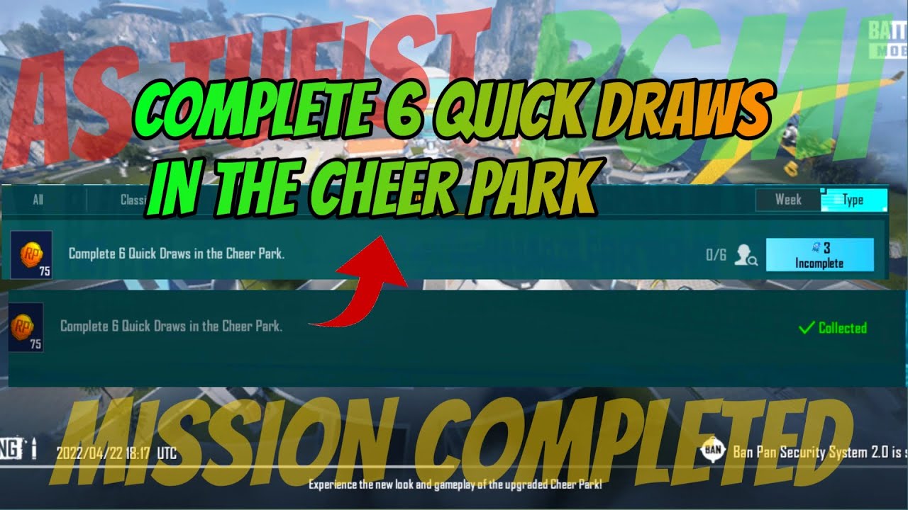 COMPLETE 6 QUICK DRAWS IN THE CHEER PARK 100% FASTEST