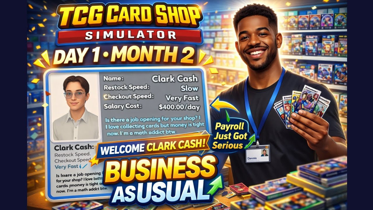 TCG Card Shop Simulator - Day 31: New Cashier 