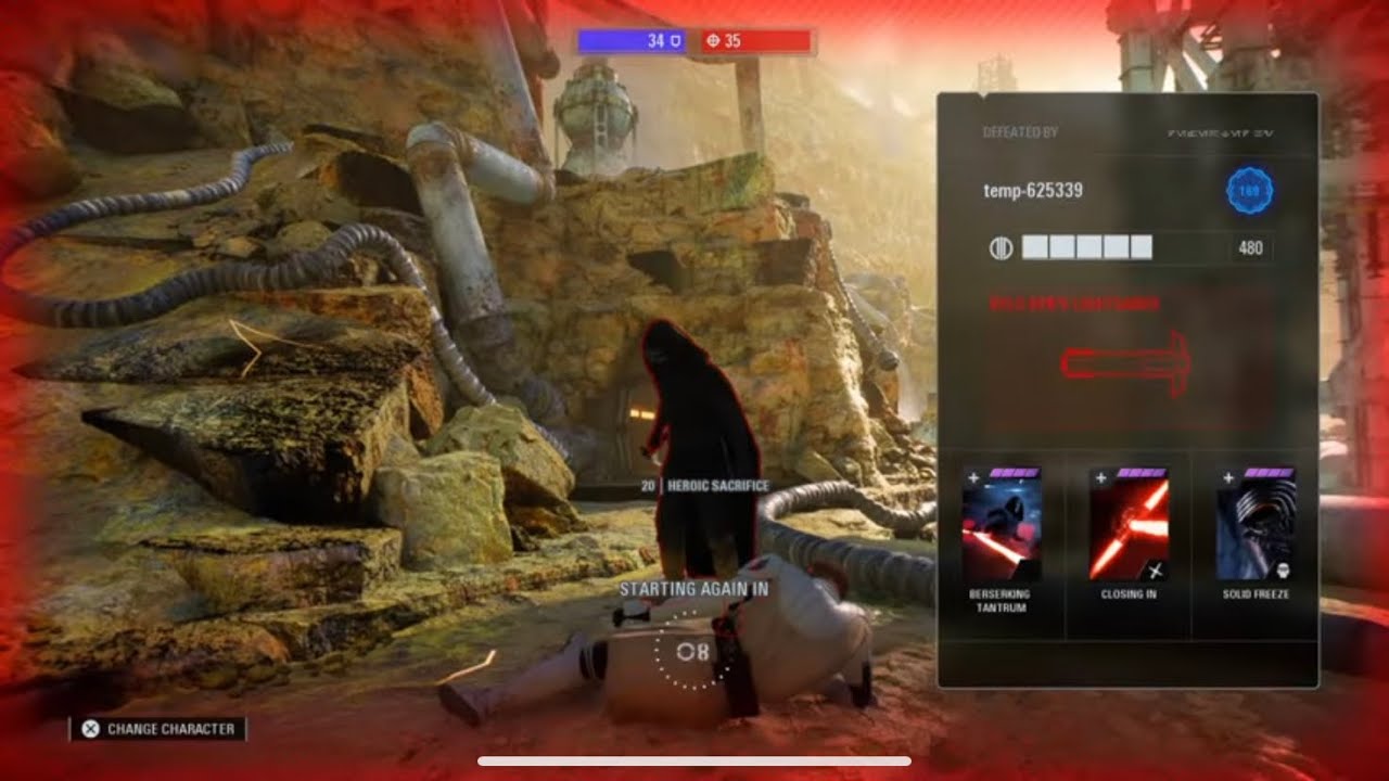 Star Wars Battlefront 2 - HvV Cocky Toxic Player Gets Put Down