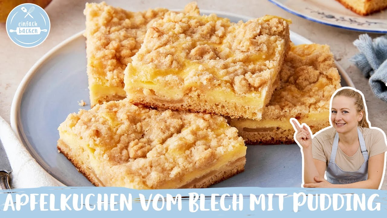 Apfelkuchen vom Blech mit Pudding 🍎🍰 | Streusel-Traum nach Omas Original Rezept | Einfach Backen