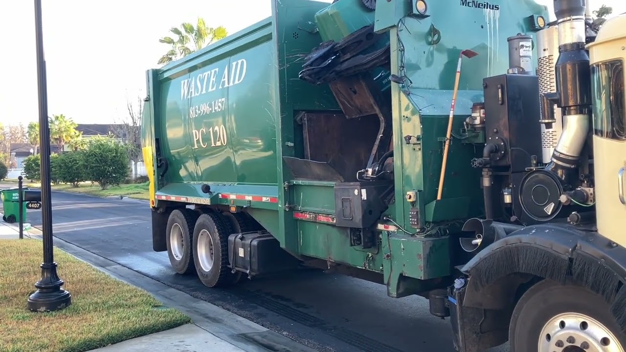 Waste Aid Mack LR Mcneilus MA garbage truck 