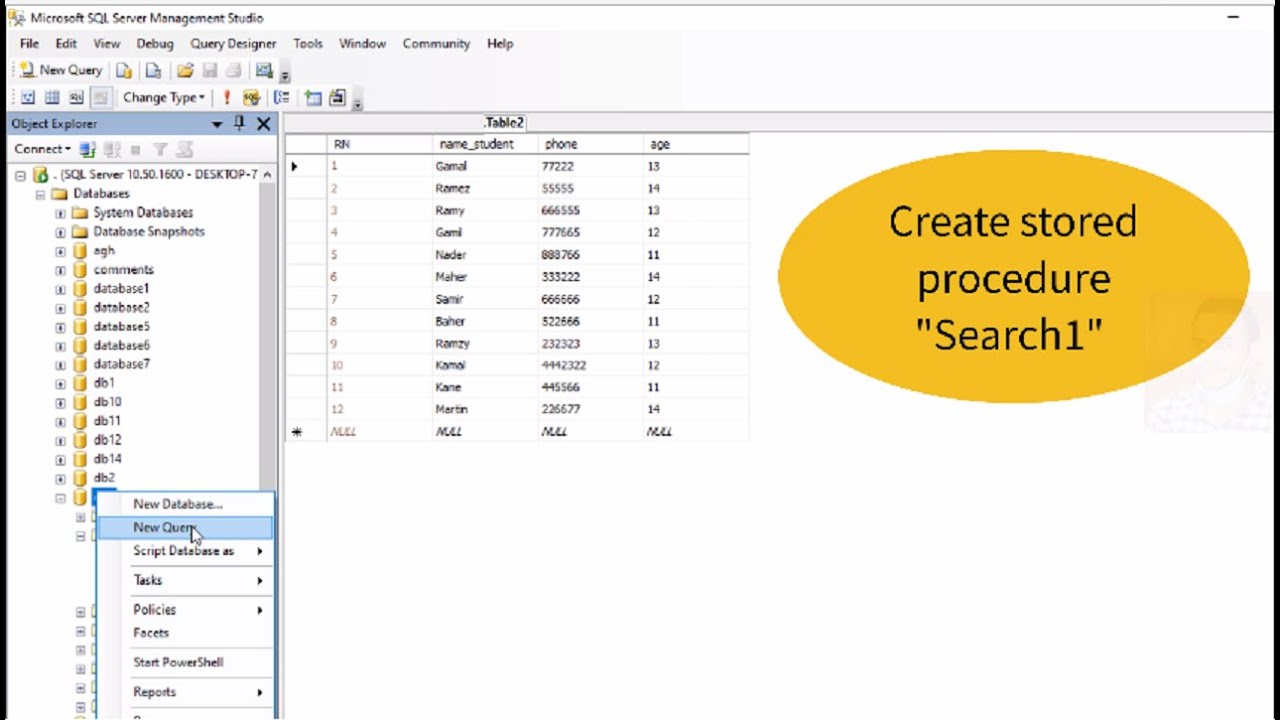 How to create and modify stored procedure for search in sql server with examples
