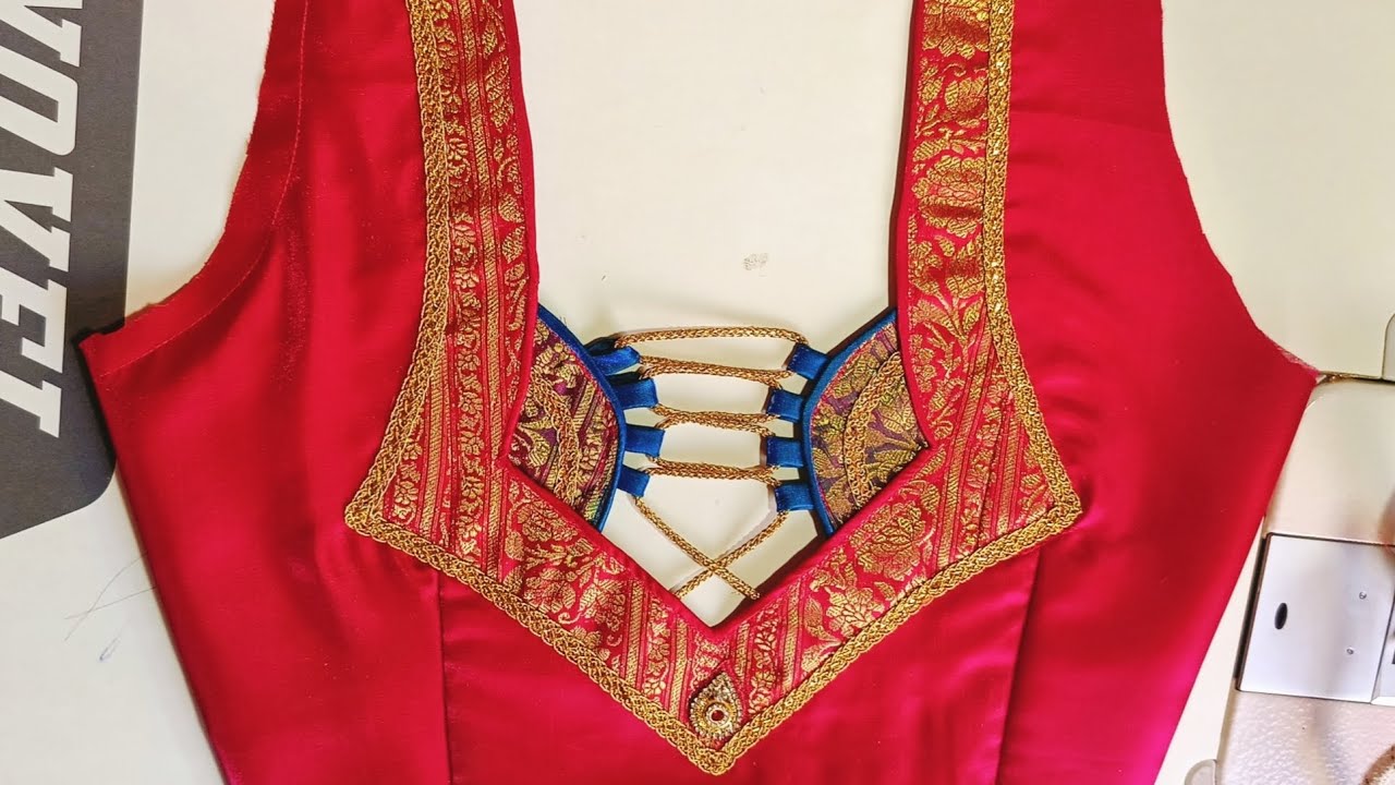 Paithani Saree Blouse Back Neck Design || Cutting & Stitching Blouse Back Neck Design||Blouse 🔝💎🪡