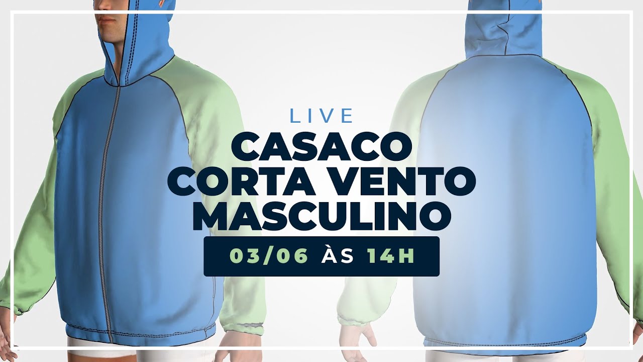 Casaco Corta Vento Masculino - AO VIVO - Molde #16
