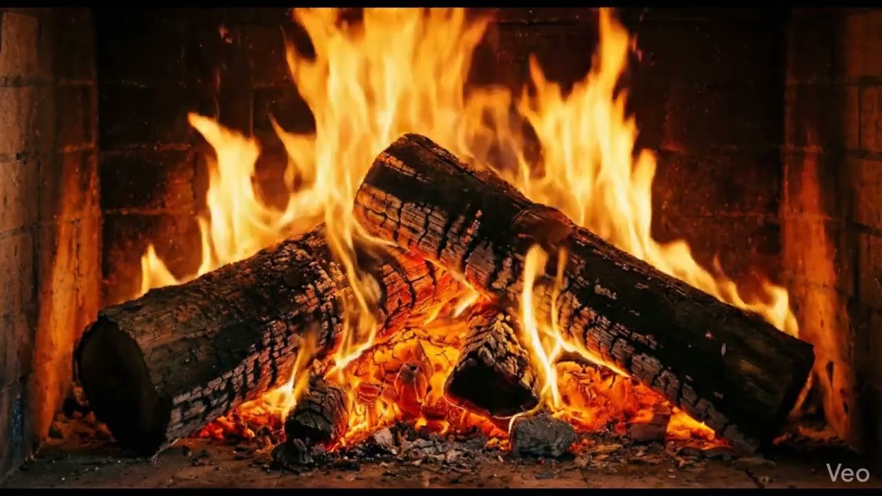 4K Cozy Fireplace | Intense Burning Logs & Glowing Embers for Relaxation (40 mins)