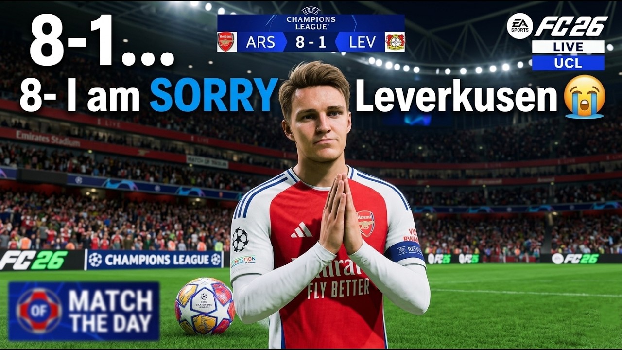 8-1... I am SORRY Leverkusen 😭 Arsenal VS Leverkusen UCL FC26