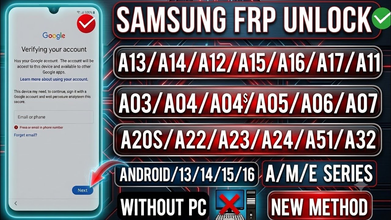 Samsung FRP Bypass 2026 Android 13/14/15 FRP Unlock | No PC Easy Method