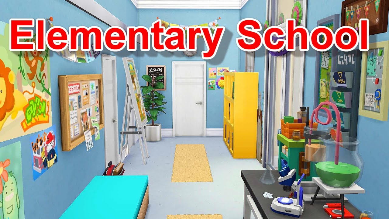 ELEMENTARY SCHOOL 😊 Sims 4 no CC Speed Build