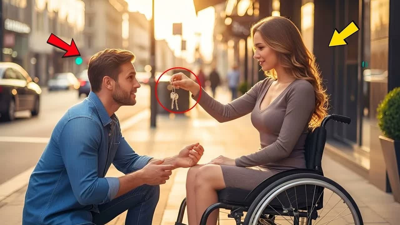 Alleinerziehender Vater hilft Frau im Rollstuhl über die Straße – sie gibt ihm Schlüssel zur Villa“