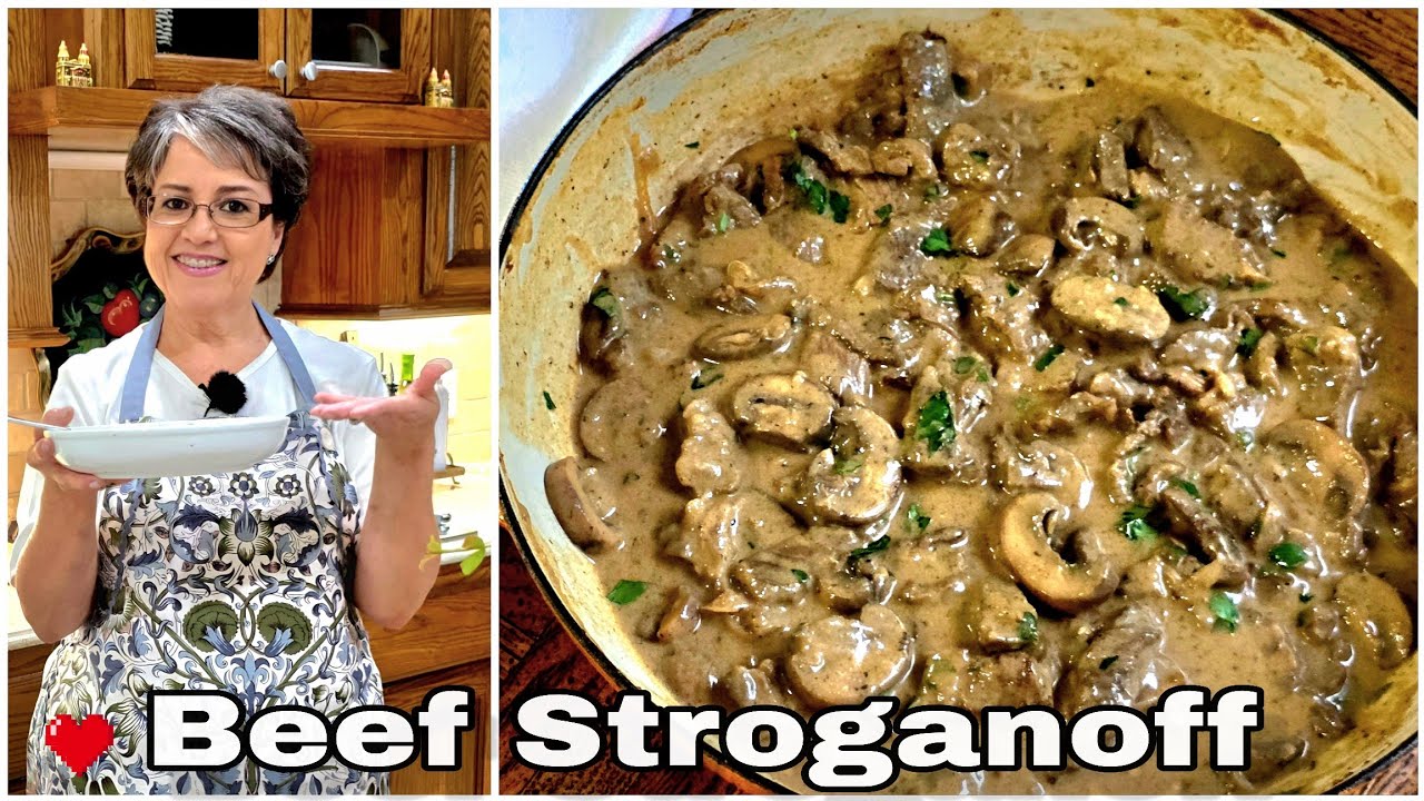 Easiest Creamy Beef Stroganoff // With Mashed potatoes or noodles ❤️