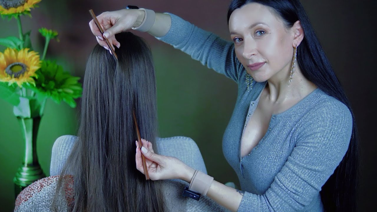 ASMR Relaxing Hair Play/ Brushing *Real Person