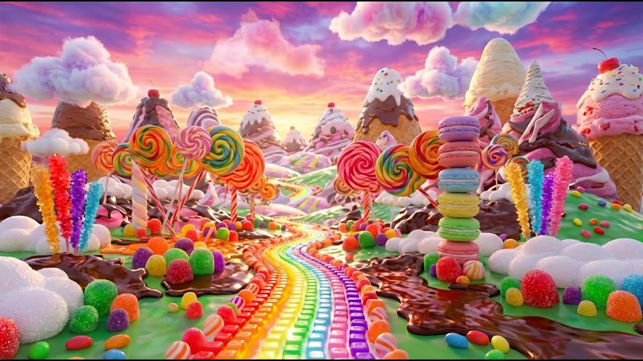 🍬 Candy World Calmness 🌈 | Relaxing Candy Land Ambience (24/7)