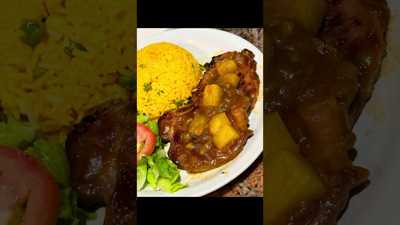 Deliciosas Chuletas ahumadas con piña