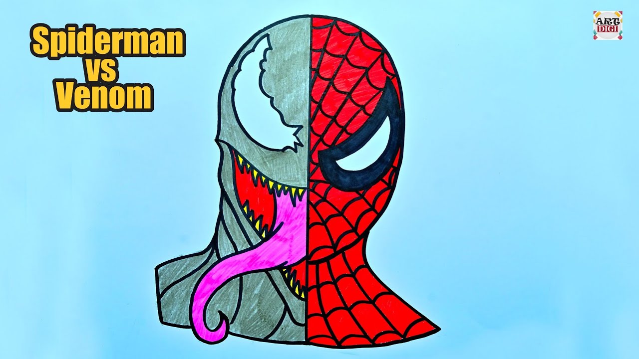 How To Draw Spiderman vs Venom | Step By Step