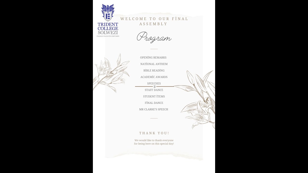 Final Assembly at Trident College Solwezi 2024: A Memorable Celebration of Achievement!